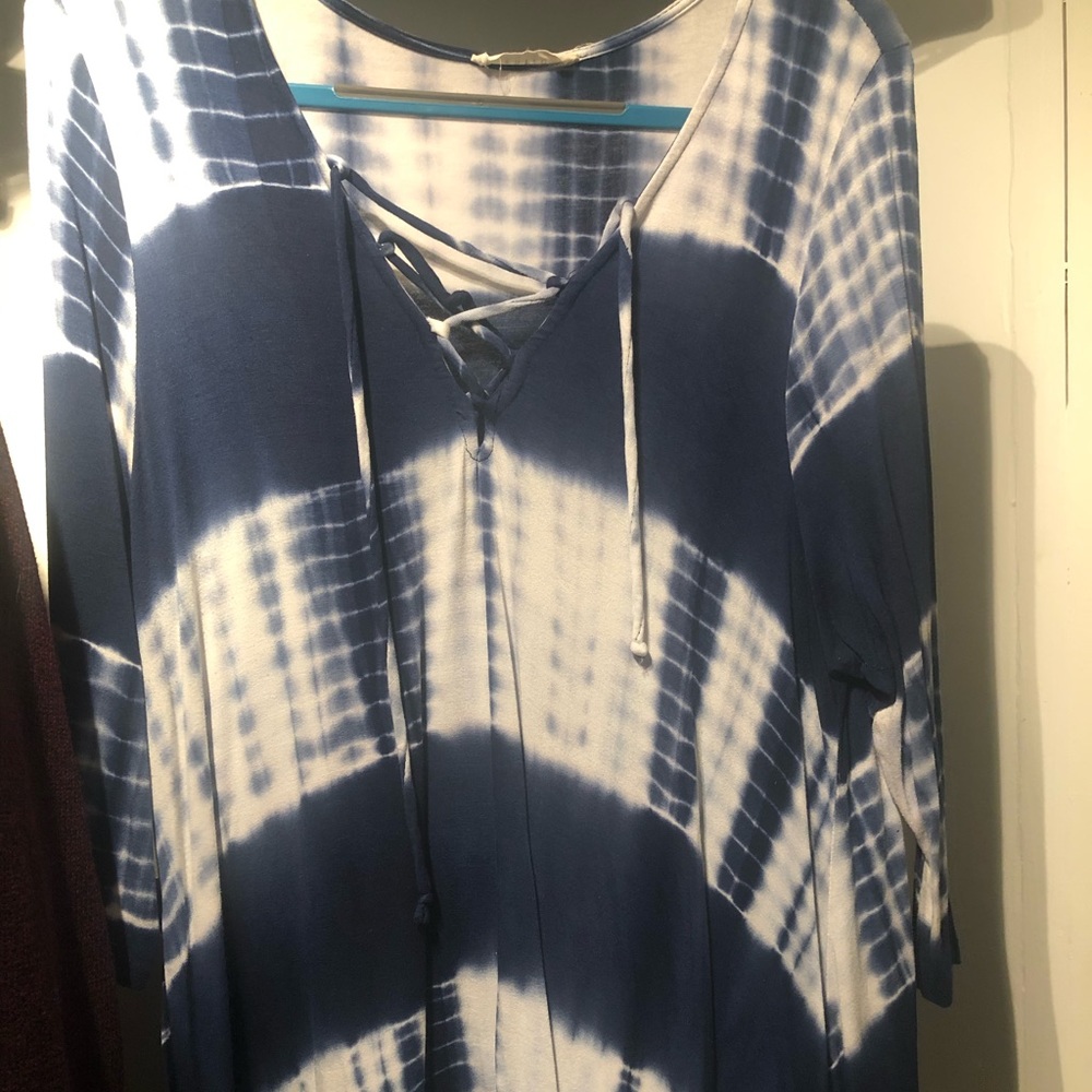 Tie Dye Lace Up Tunic